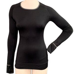Cuddl Duds Smooth Plush Base Layer Stretch Thermal Top XS Black 95H